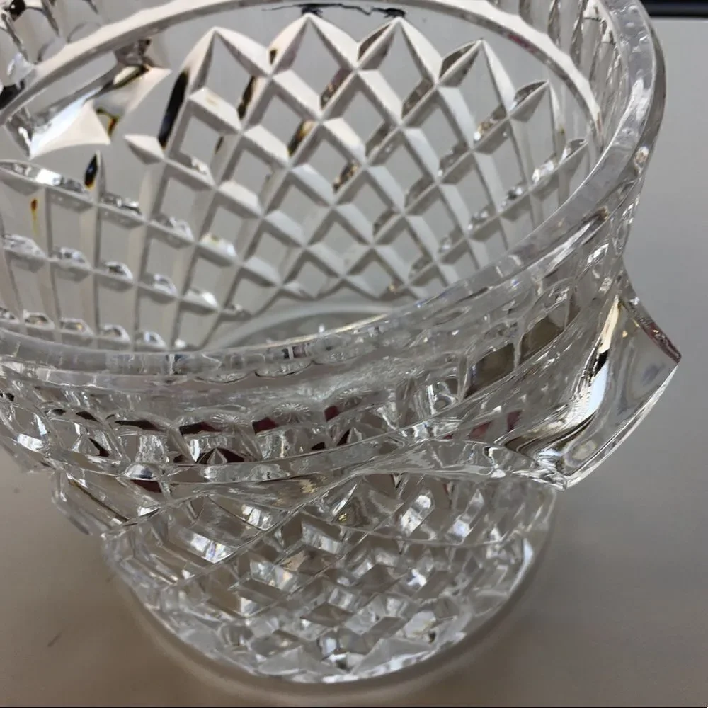 Bohemia Genuine Crystal Criss Cross Diamond Ice Bucket Tab Handles